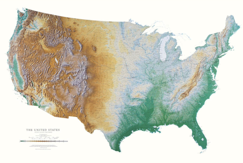 wall map of the united states